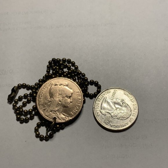 1899 France French Coin Pendant. Antique Real Circulated Coin. - Picture 3 of 3
